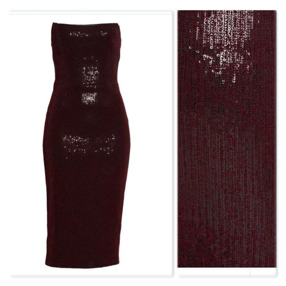 Haney Martina Strapless Sequin Sheath Dress sz 12 - Picture 3 of 12